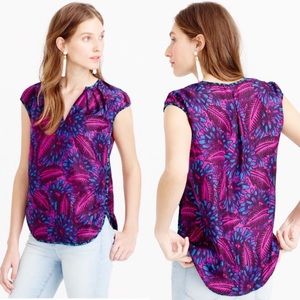 Jcrew midnight floral cocoon top petite 00p